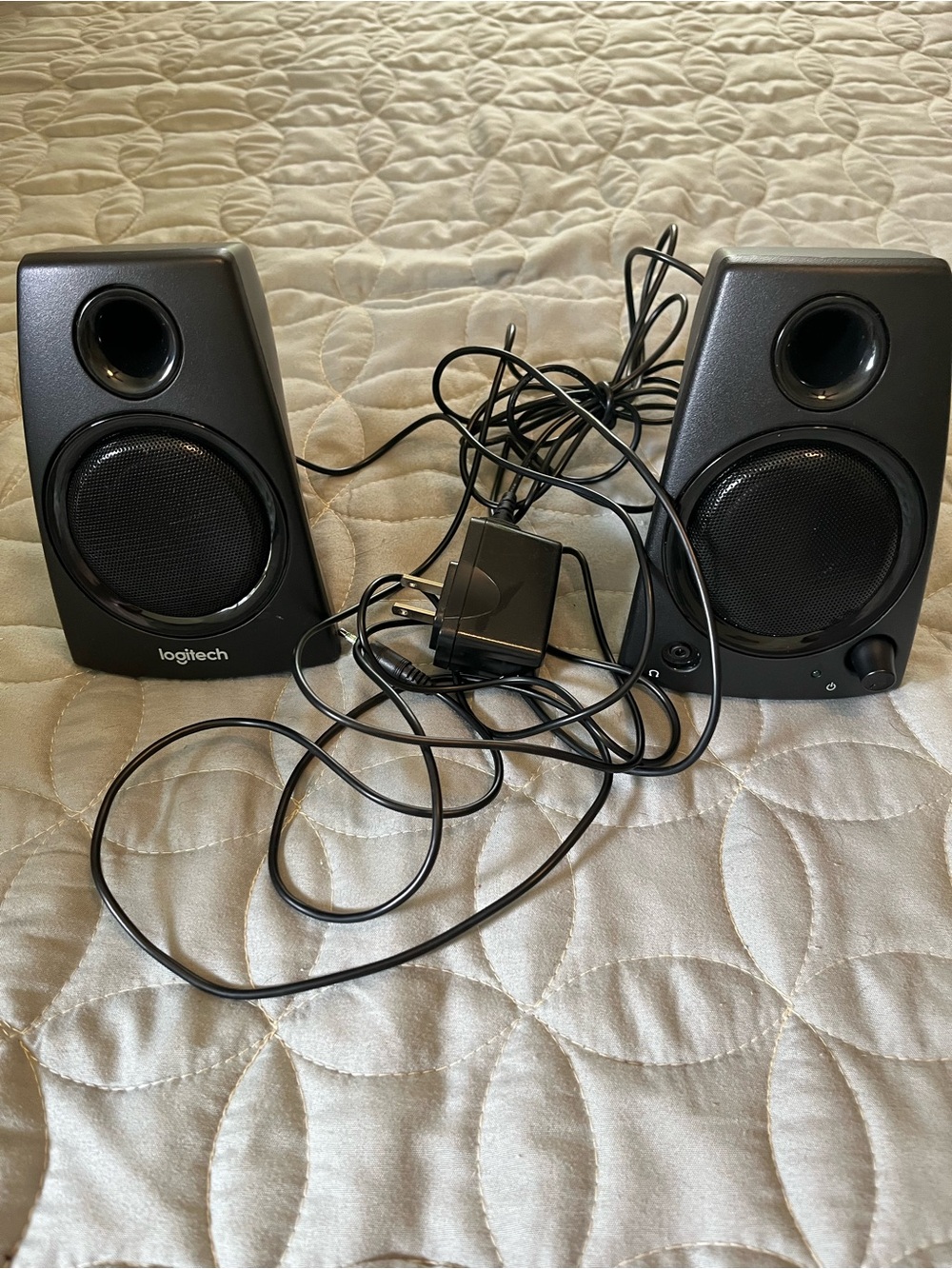 Logitech Black Wired Desktop Speakers with Volume Control